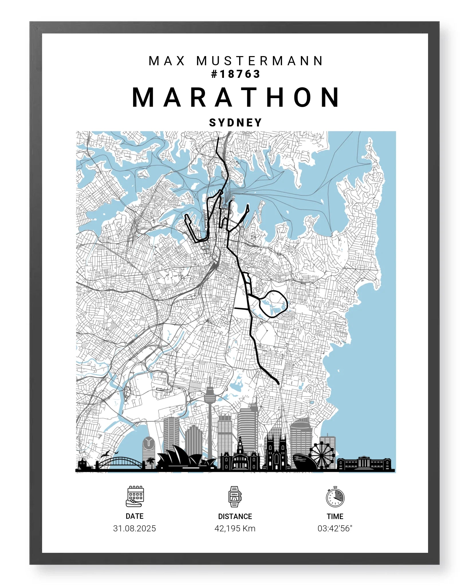 Rahmen - schwarz 60x80