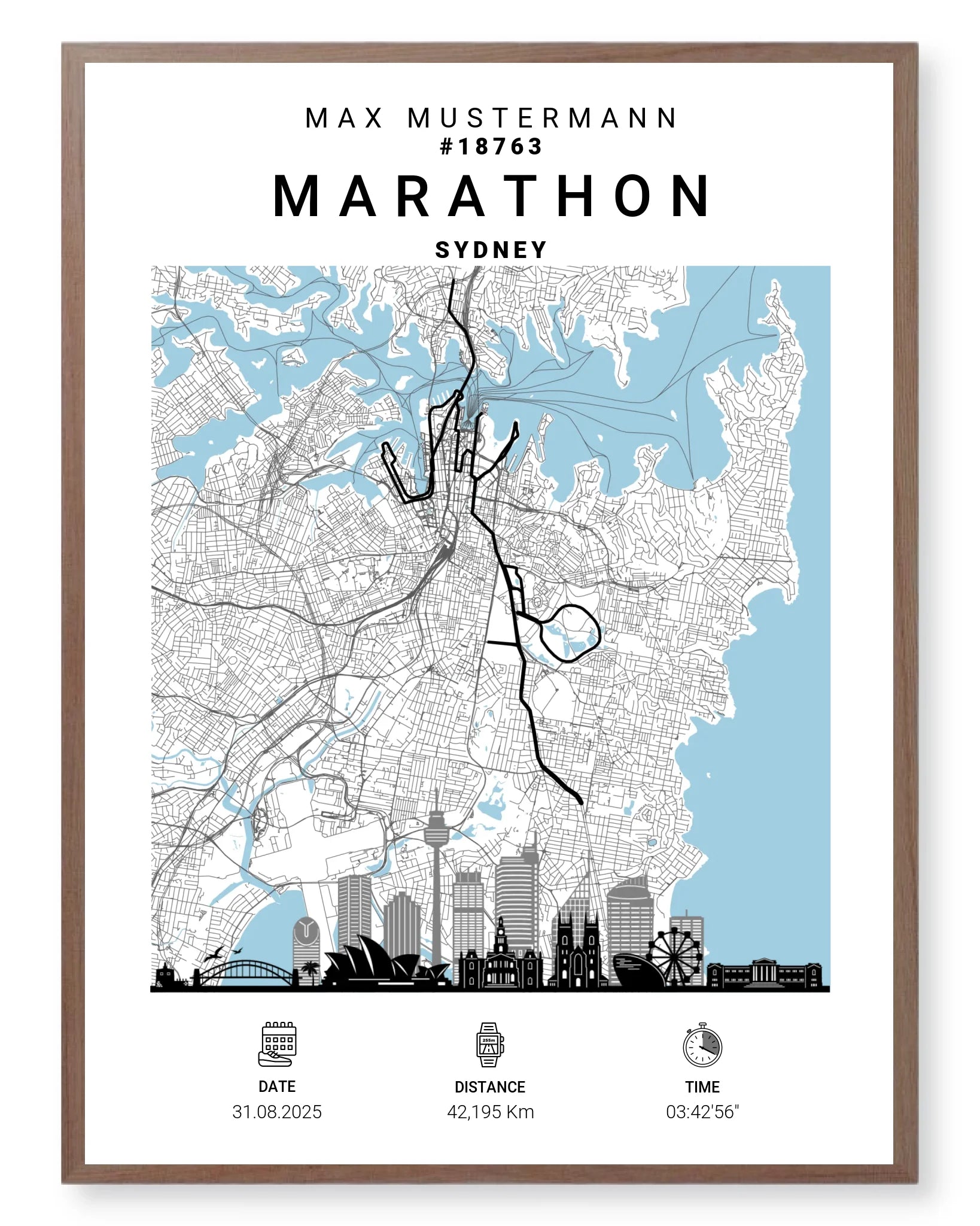 Rahmen - walnuss 30x40