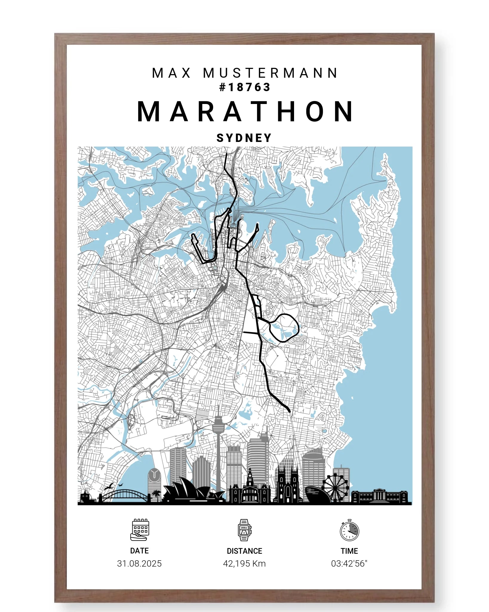 Rahmen - walnuss 40x60