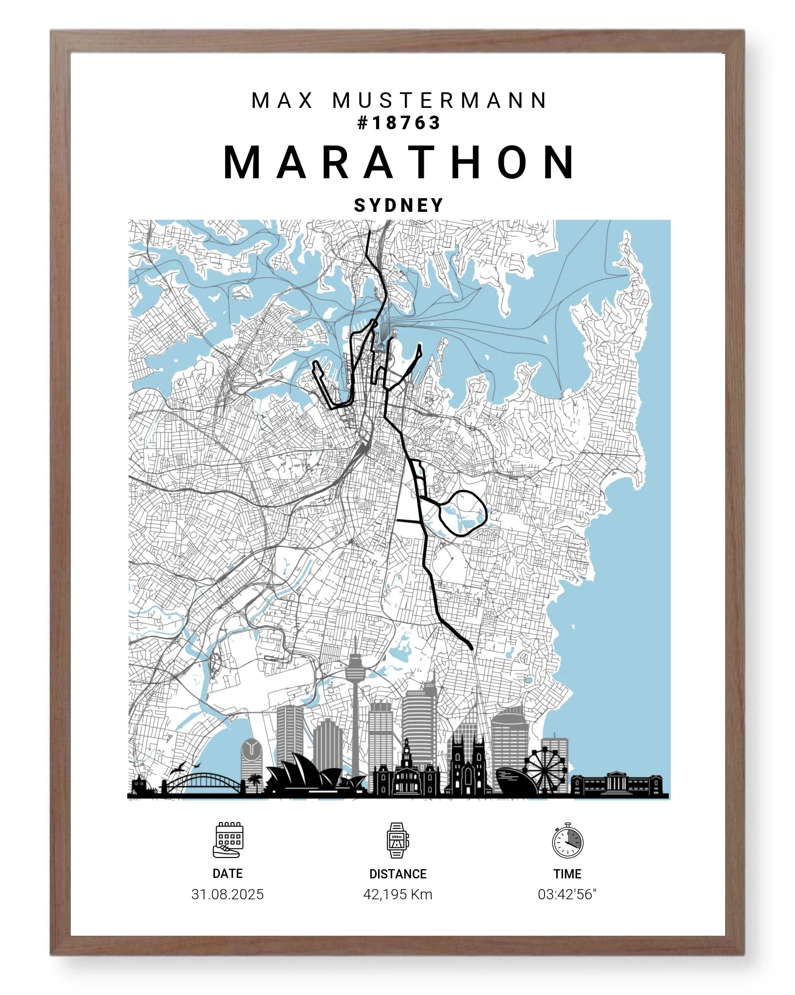 Rahmen - walnuss 60x80