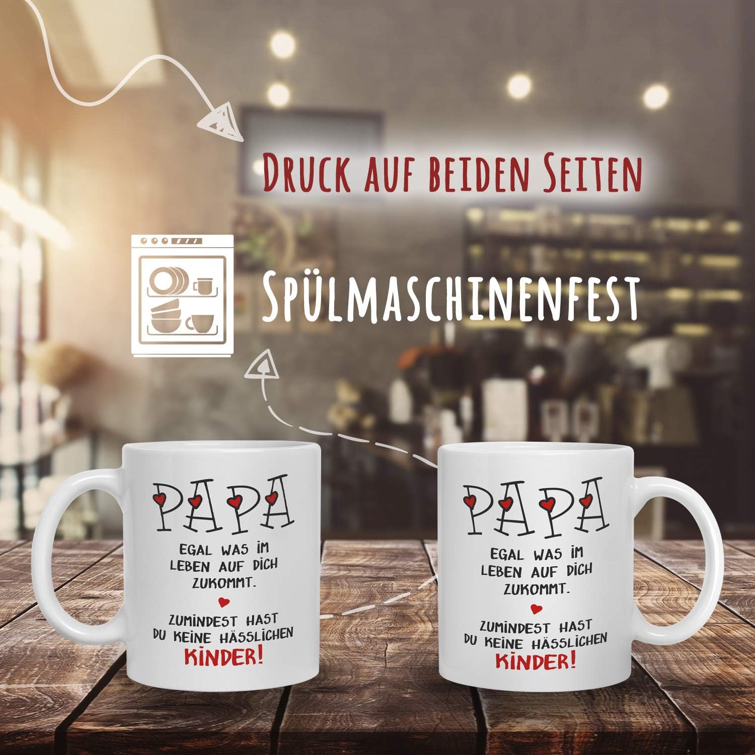 Geschenk Vatertag - Tasse mit Spruch Papa hässliche Kinder