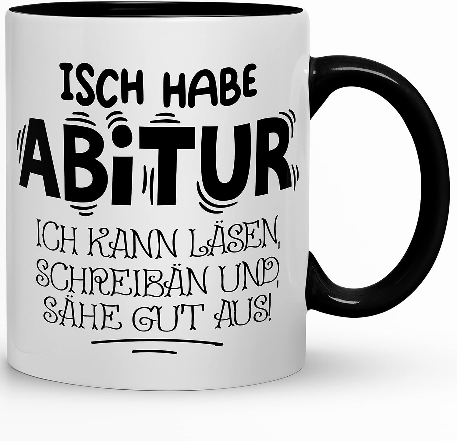 🤪 Abi-Tasse – „Isch habe Abitur…“ mit Comic-Fun Design