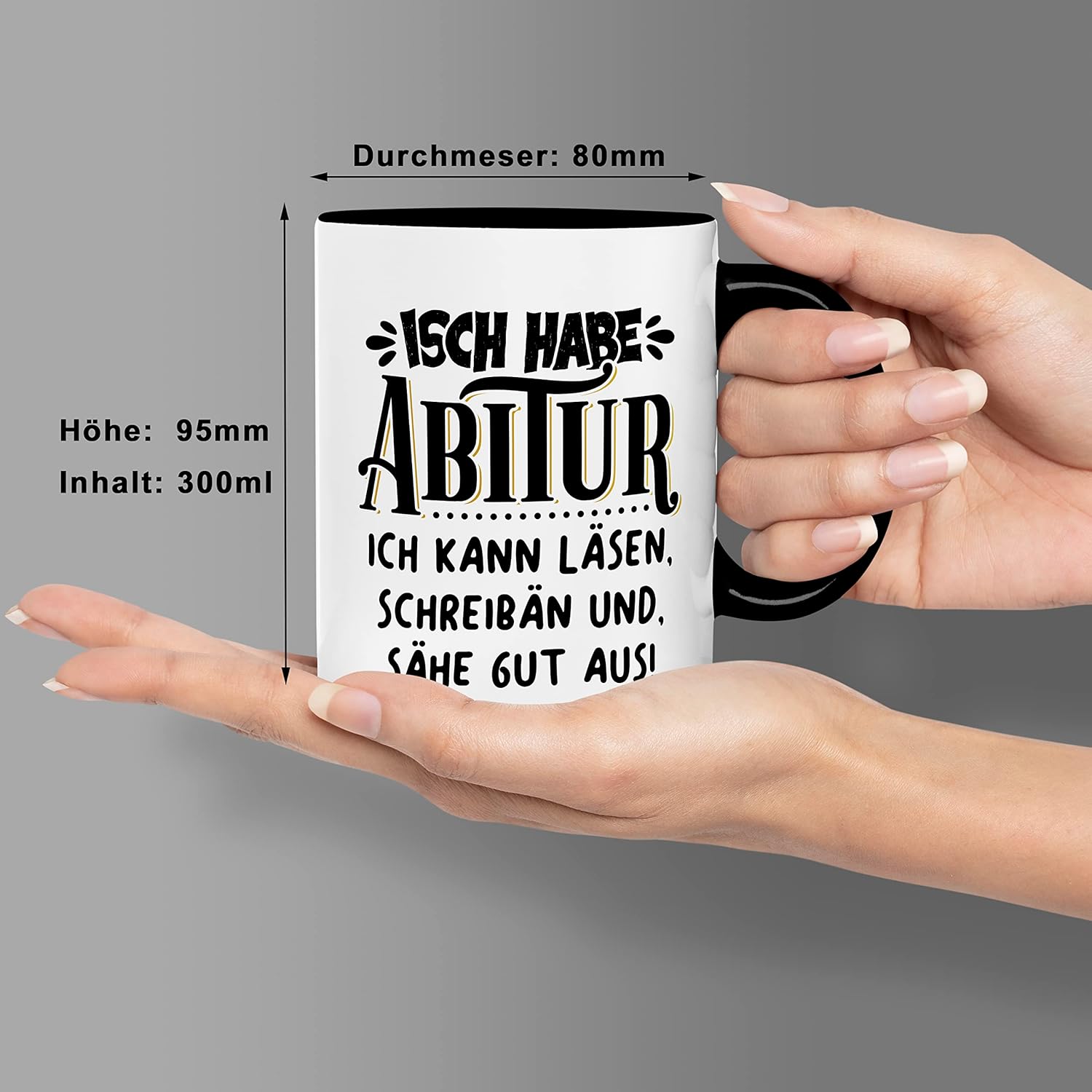 🏆 Abi-Tasse Retro-Style – „Isch habe Abitur…“ mit Gold-Akzent