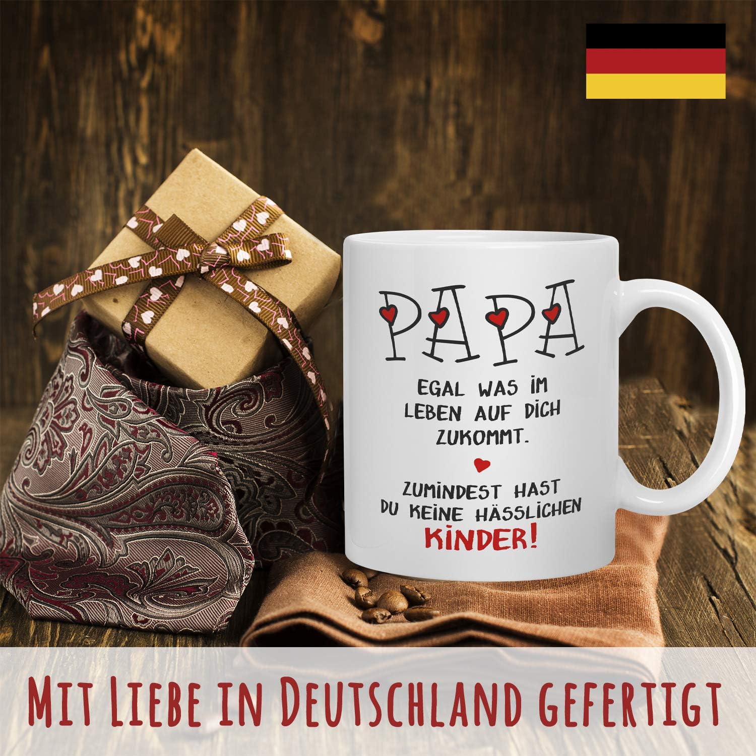 Geschenk Vatertag - Tasse mit Spruch Papa hässliche Kinder